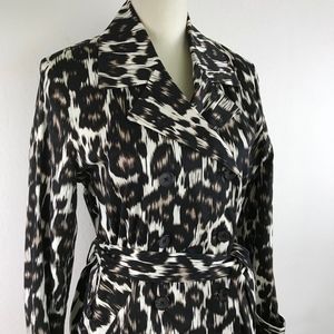 Dana Buchman |  Leopard Print Trench Coat NWOT
